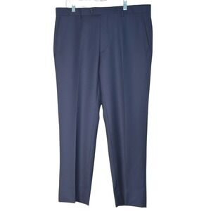 Zignone Biella Italy Dress Pants Navy Blue Wool Super 120s Designer Tailored 36S
